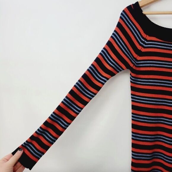 Forever 21 Ribbed Stripey Retro Style Scoop Neck Sweater - Picture 5 of 11